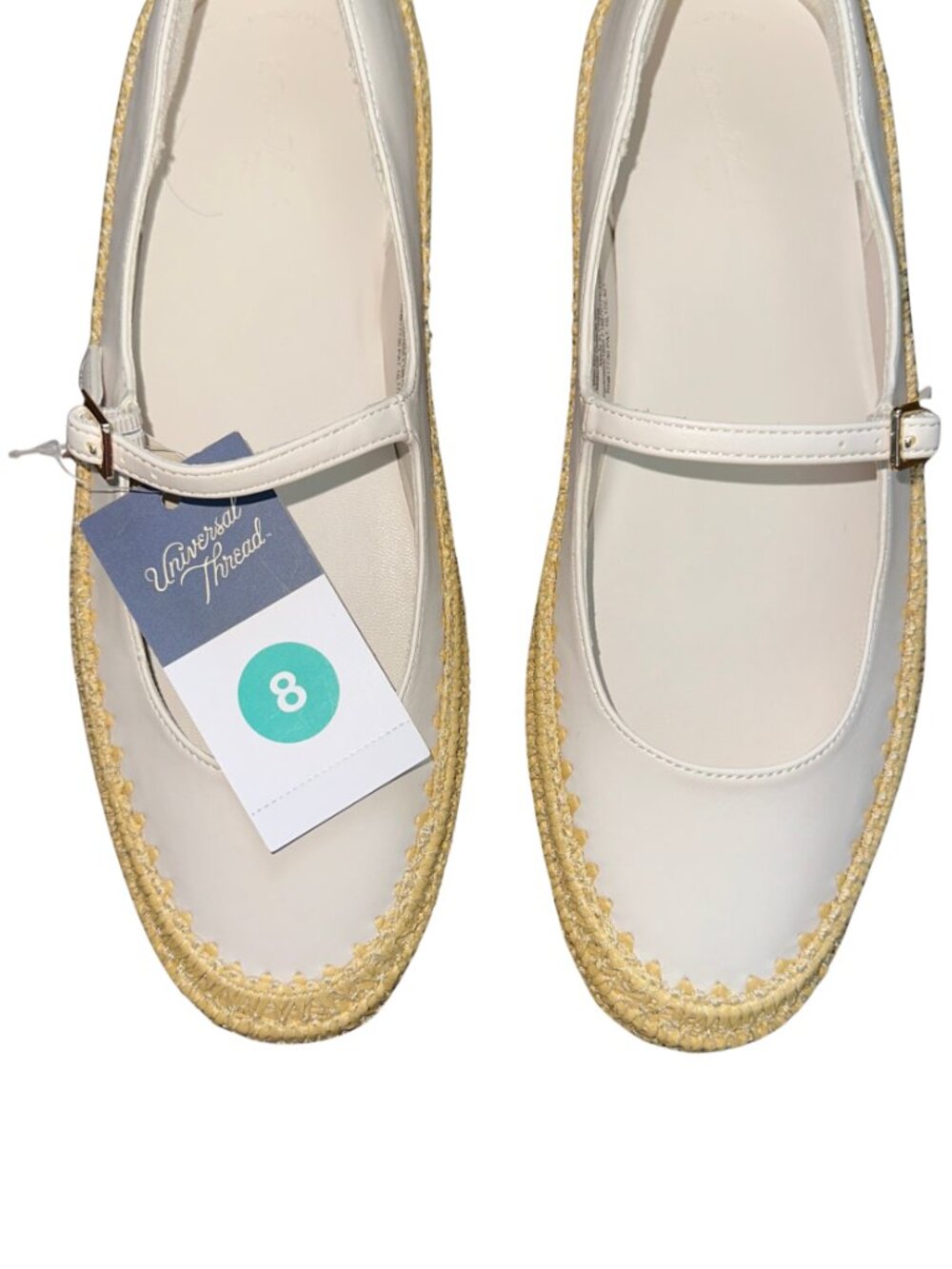 Universal Thread Cream Bea Espadrille Mary Jane Flats NWT Size 8 - Picture 9 of 11